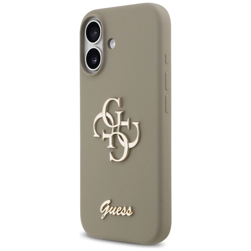 Zdjęcie do “Guess Silicone Big 4G Script brązowy - etui iPhone 17”.