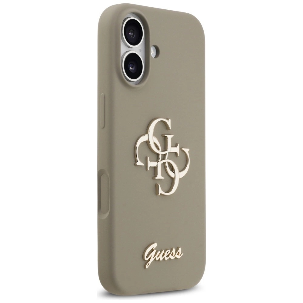 Zdjęcie do “Guess Silicone Big 4G Script brązowy - etui iPhone 17”.