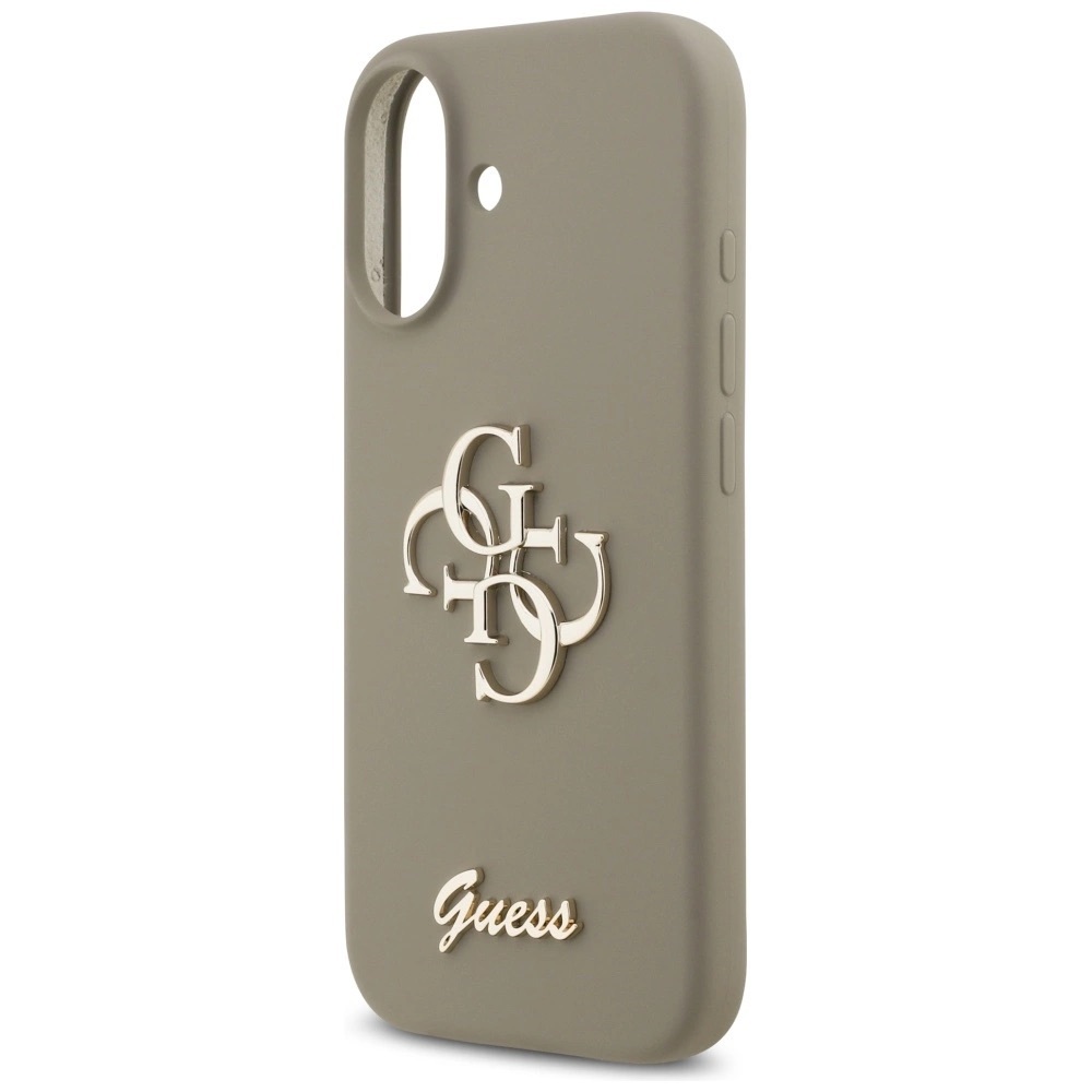 Zdjęcie do “Guess Silicone Big 4G Script brązowy - etui iPhone 17”.