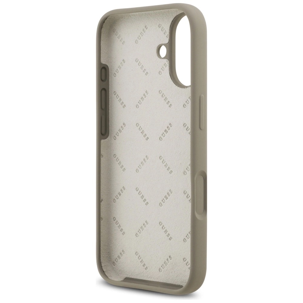 Zdjęcie do “Guess Silicone Big 4G Script brązowy - etui iPhone 17”.