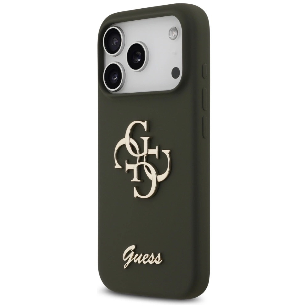 Zdjęcie do “Guess Silicone Big 4G Script khaki - etui iPhone 17 Pro”.