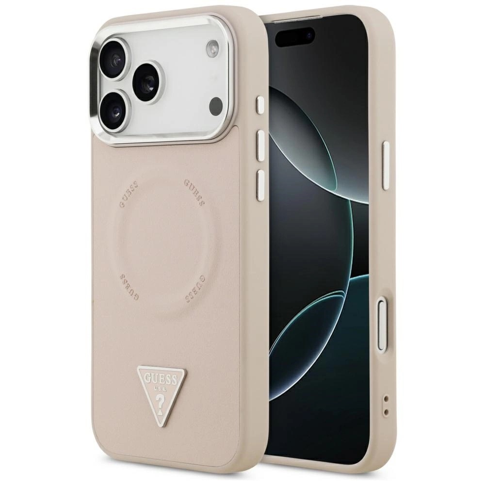 Zdjęcie do “Guess Triangle Logo MS różowy - etui iPhone 17 Pro Max”.