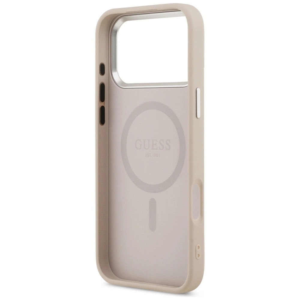 Zdjęcie do “Guess Triangle Logo MS różowy - etui iPhone 17 Pro Max”.