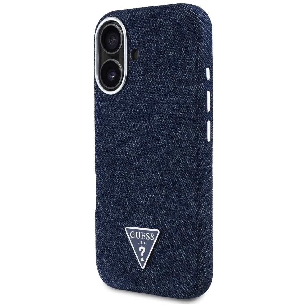 Zdjęcie do “Guess Denim Triangle Logo MS niebieski - etui iPhone 16”.