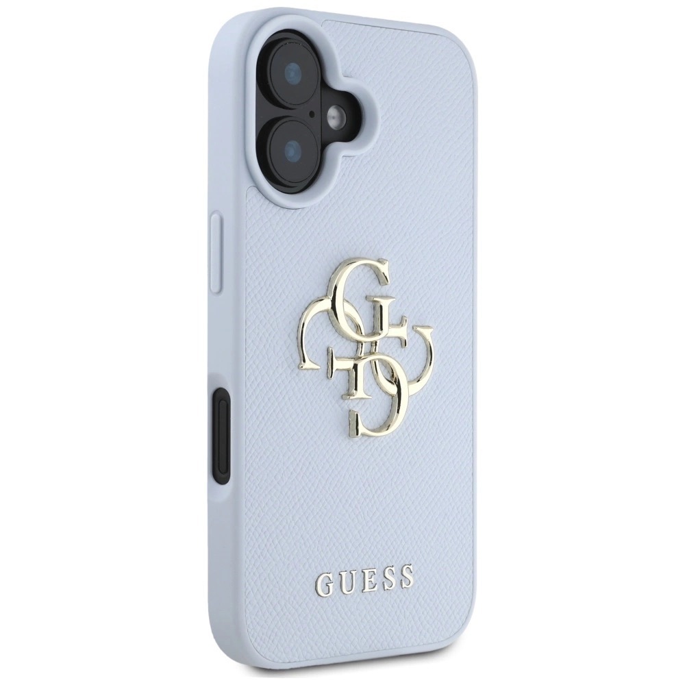 Zdjęcie do “Guess Grained Big 4G Logo Small niebieski - etui iPhone 16”.