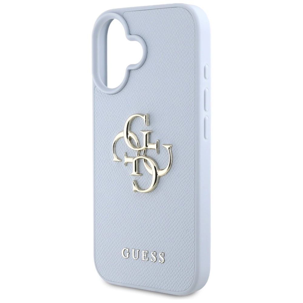 Zdjęcie do “Guess Grained Big 4G Logo Small niebieski - etui iPhone 16”.