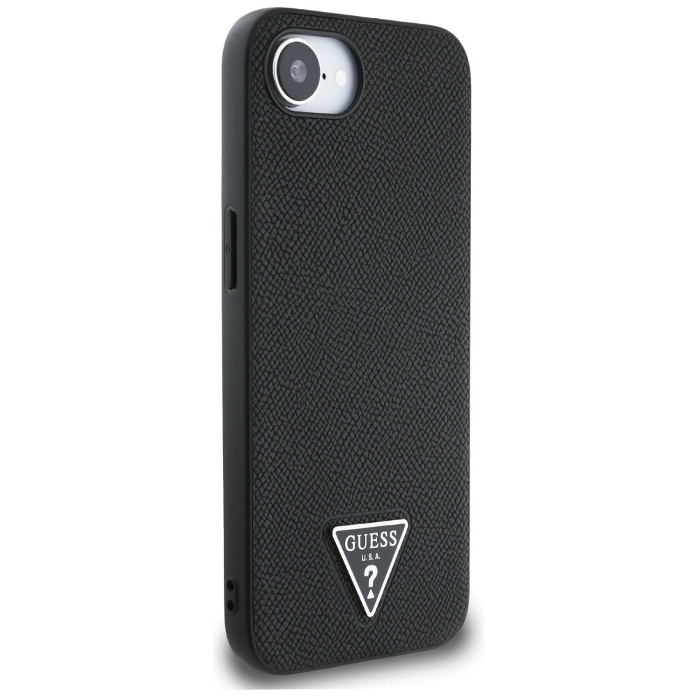 Zdjęcie do “Guess Grained Triangle MS czarny - etui iPhone 16e / 17e”.