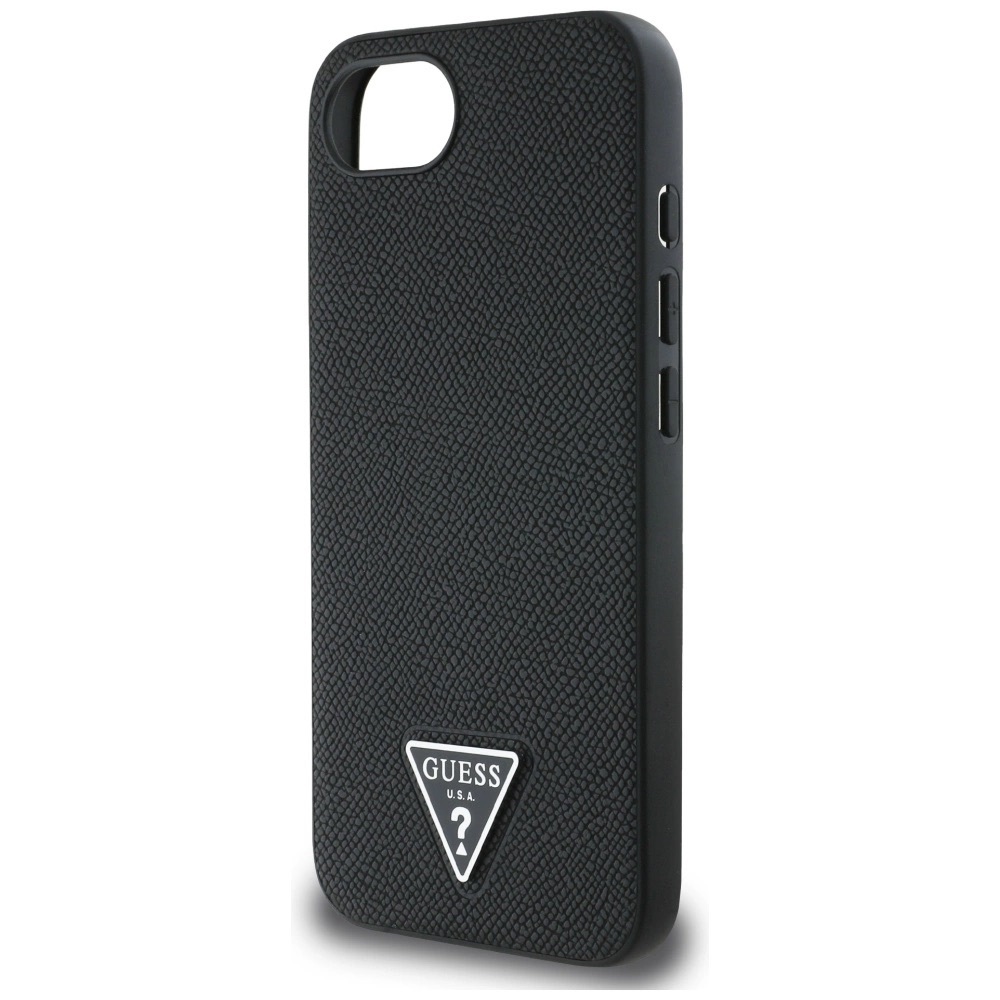 Zdjęcie do “Guess Grained Triangle MS czarny - etui iPhone 16e / 17e”.