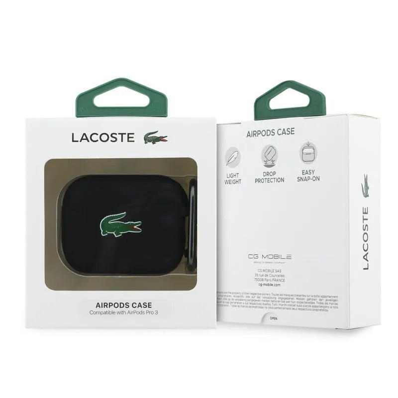 Zdjęcie do “Lacoste Silicone Croc Logo czarny - etui AirPods Pro 3”.