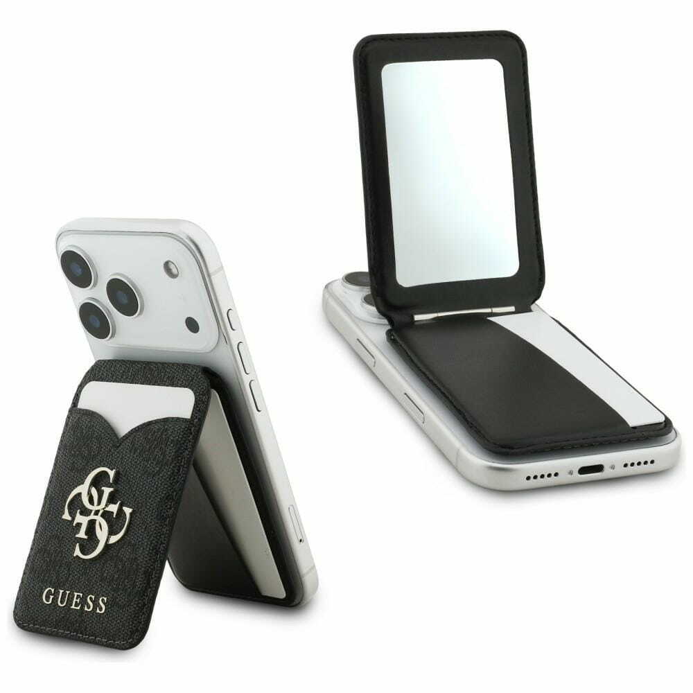 Zdjęcie do “Guess 2w1 4G Stand & Mirror Magsafe czarny - portfel”.