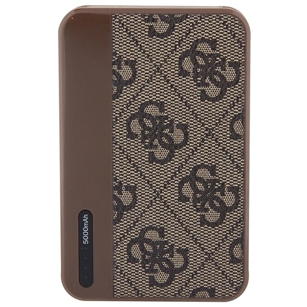 Zdjęcie do “Guess 4G Leather Metal Logo 15W 5000mAh brązowy - powerbank”.