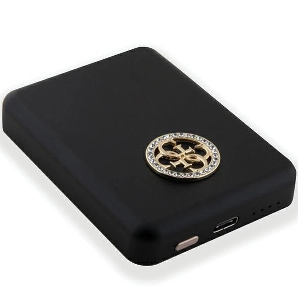 Zdjęcie do “Guess 4G Strassed Metal Logo MagSafe 15W 5000mAh czarny - powerbank”.