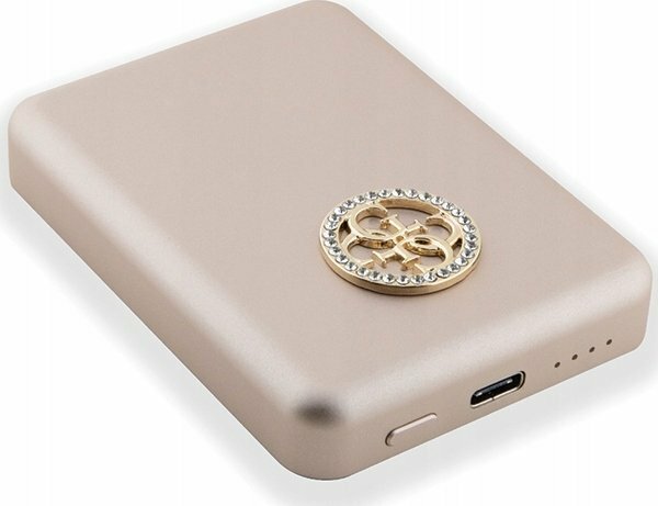 Zdjęcie do “Guess 4G Strassed Metal Logo MagSafe 5W 3000mAh złoty - powerbank”.