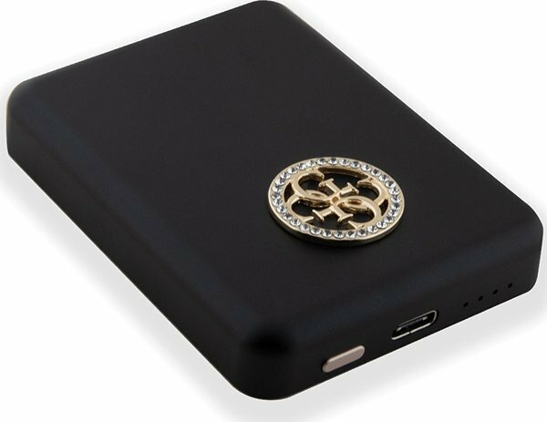 Zdjęcie do “Guess 4G Strassed Metal Logo MagSafe 5W 3000mAh czarny - powerbank”.