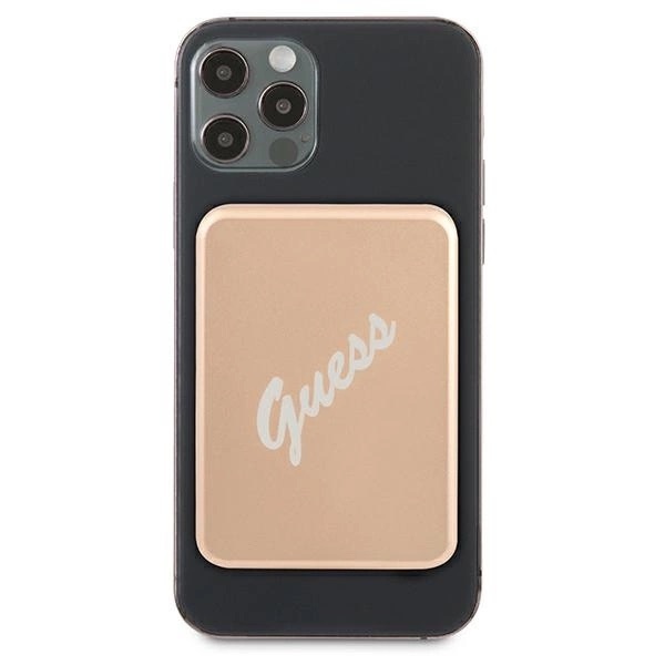 Zdjęcie do “Guess Script Logo MagSafe 5W 3000mAh złoty - powerbank”.