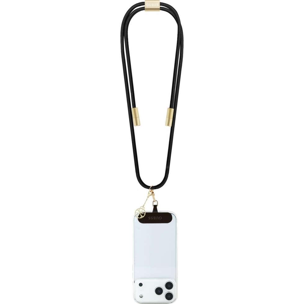 Zdjęcie do “Guess 2w1 Crossbody 4G Charm 1,5m czarny - smycz z kablem USB-C”.