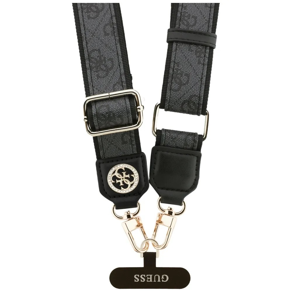 Zdjęcie do “Guess Crossbody 4G Tether Patch Strass Metal Logo czarny - smycz”.