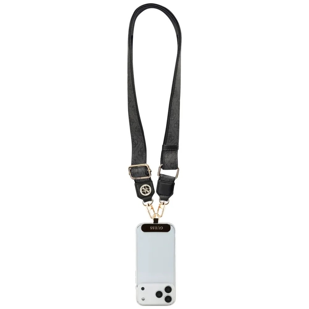 Zdjęcie do “Guess Crossbody 4G Tether Patch Strass Metal Logo czarny - smycz”.