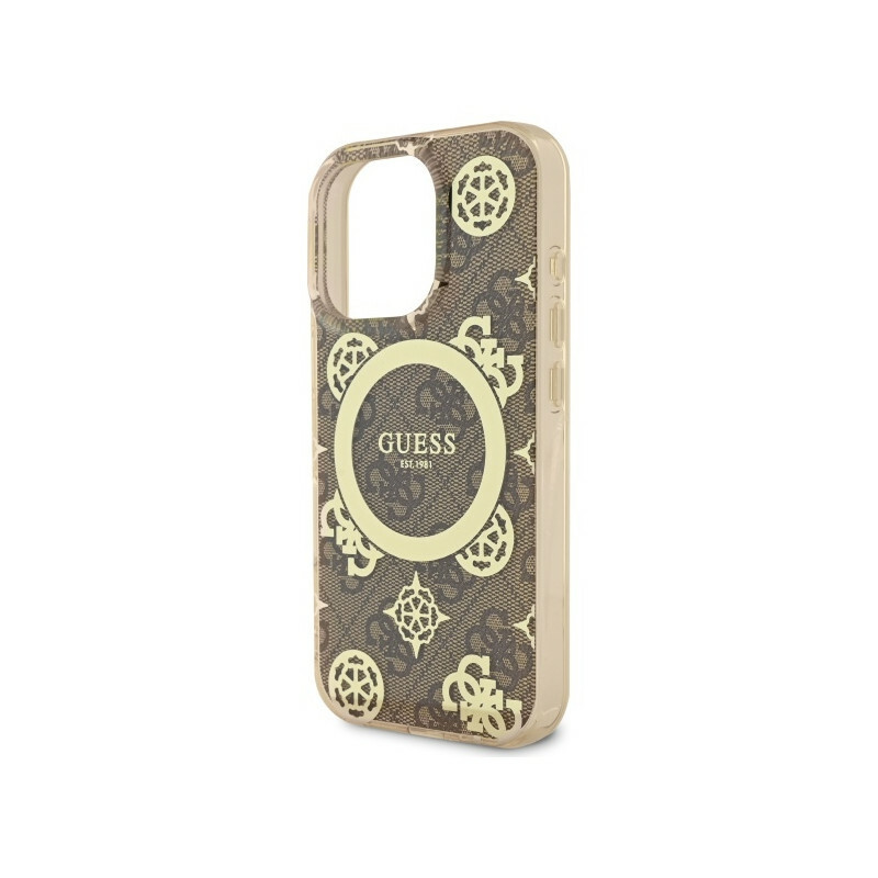 Zdjęcie do “Guess IML Peony On 4G Background MS brązowy - etui iPhone 16 Pro”.