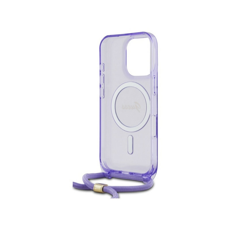 Zdjęcie do “Guess Crossbody Cord Script MS fioletowy - etui iPhone 16 Pro”.