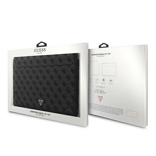 Zdjęcie do “Guess laptop Sleeve 4G Uptown Triangle logo czarny - pokrowiec Macbook 14"”.