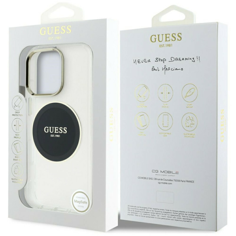 Zdjęcie do “Guess IML Metal Colored Circle MS czarny - etui iPhone 16 Pro Max”.