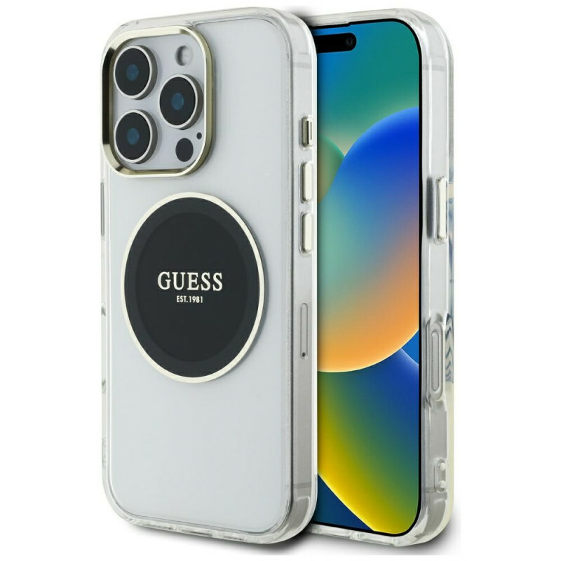 Zdjęcie do “Guess IML Metal Colored Circle MS czarny - etui iPhone 16 Pro Max”.