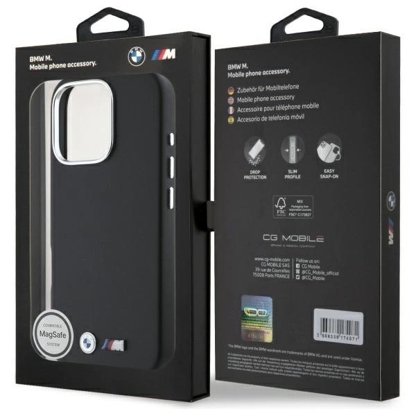 Zdjęcie do “BMW M Smooth Full Wrapped Metal MS czarny - etui iPhone 16 Pro”.