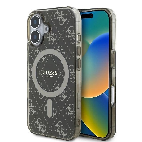 Zdjęcie do “Guess IML 4G Background MS brązowy - etui iPhone 16”.