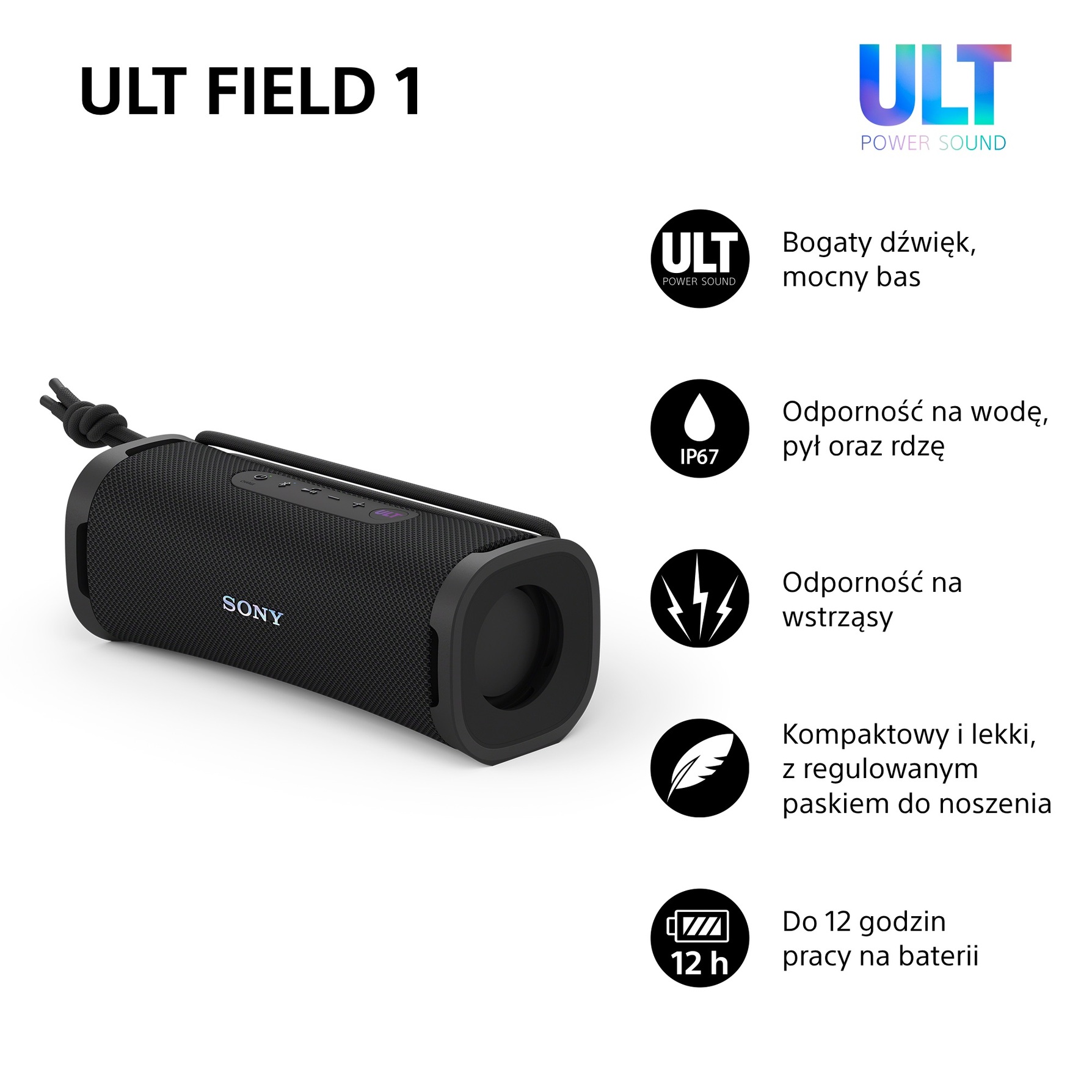 Zdjęcie do “Sony Field 1 SRS-ULT10 Czarny - głośnik bezprzewodowy”.