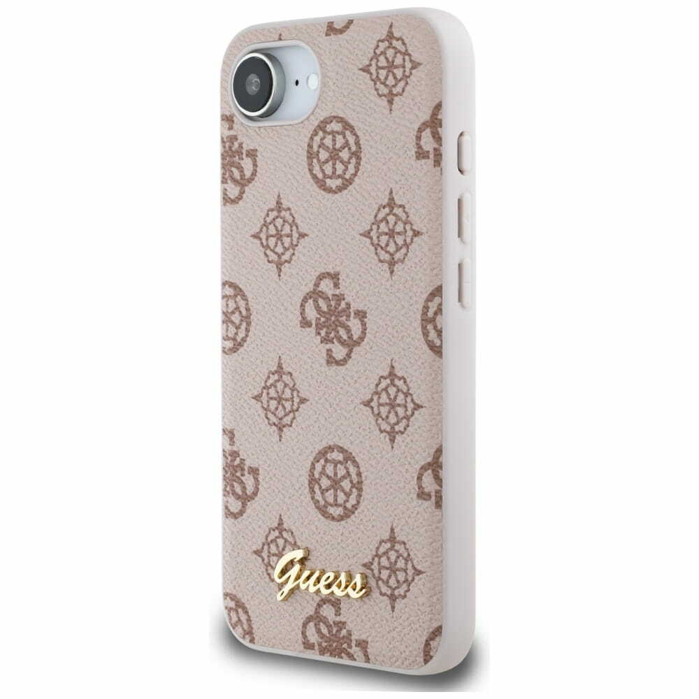 Zdjęcie do “Guess Peony Script Logo MS brązowy - etui iPhone 16e / 17e”.