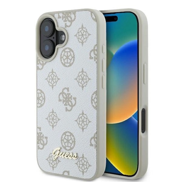 Zdjęcie do “Guess Peony Script Logo MS biały - etui iPhone 16”.