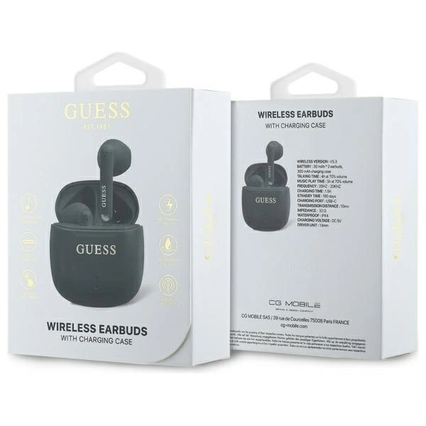 Zdjęcie do “Guess TWS Printed Classic Logoczarny - słuchawki douszne”.