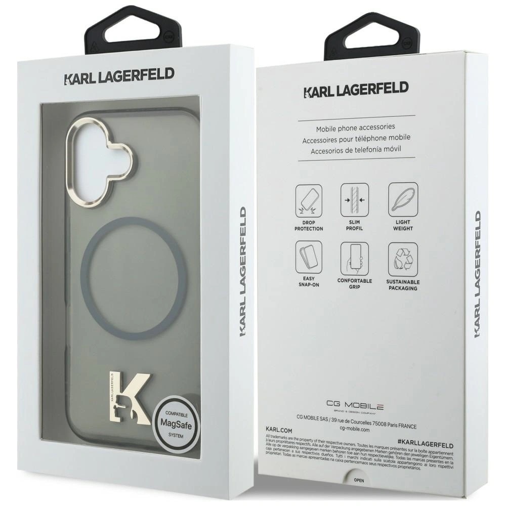 Zdjęcie do “Karl Lagerfeld IML K Head Logo MS czarny - etui iPhone 17”.