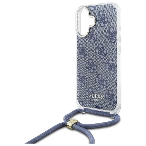 Zdjęcie do “Guess Crossbody Cord 4G Print niebieski - etui iPhone 16”.
