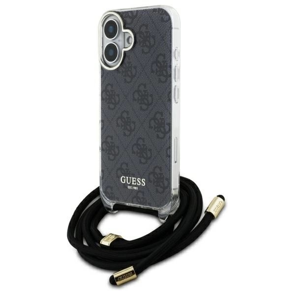 Zdjęcie do “Guess Crossbody Cord 4G Print czarny - etui iPhone 16”.