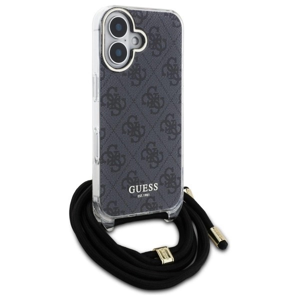 Zdjęcie do “Guess Crossbody Cord 4G Print czarny - etui iPhone 16”.