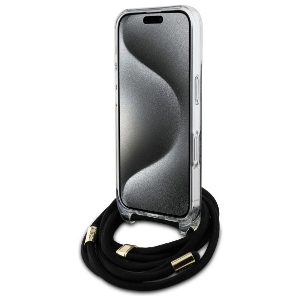Zdjęcie do “Guess Crossbody Cord 4G Print czarny - etui iPhone 16”.