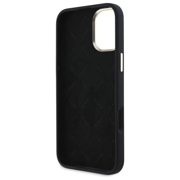 Zdjęcie do “Guess Silicone Logo Strass 4G czarny - etui iPhone 16”.