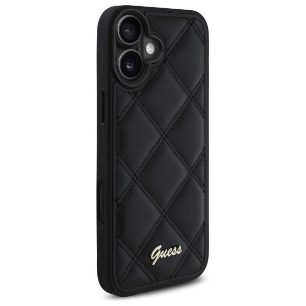 Zdjęcie do “Guess Quilted Metal Logo czarny - etui iPhone 16 Plus”.