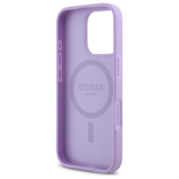 Zdjęcie do “Guess Saffiano MS fioletowy - etui iPhone 16 Pro Max”.