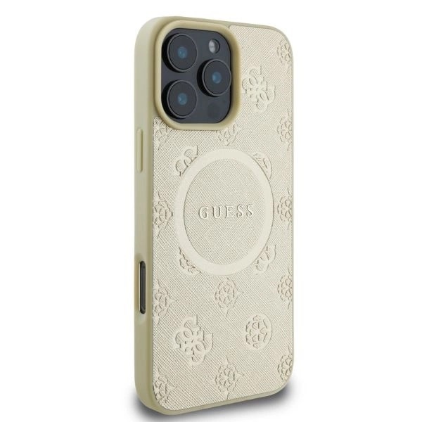 Zdjęcie do “Guess Saffiano Peony Classic Logo MS złoty - etui iPhone 16 Pro”.