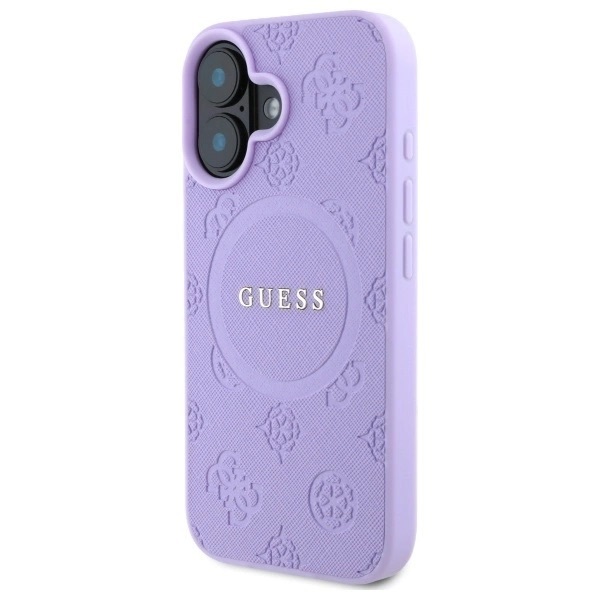 Zdjęcie do “Guess Saffiano Peony MS fioletowy - etui iPhone 16 Plus”.