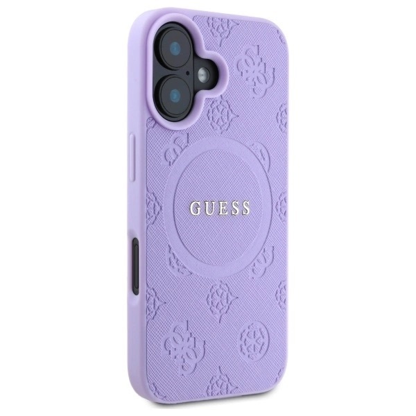 Zdjęcie do “Guess Saffiano Peony MS fioletowy - etui iPhone 16 Plus”.
