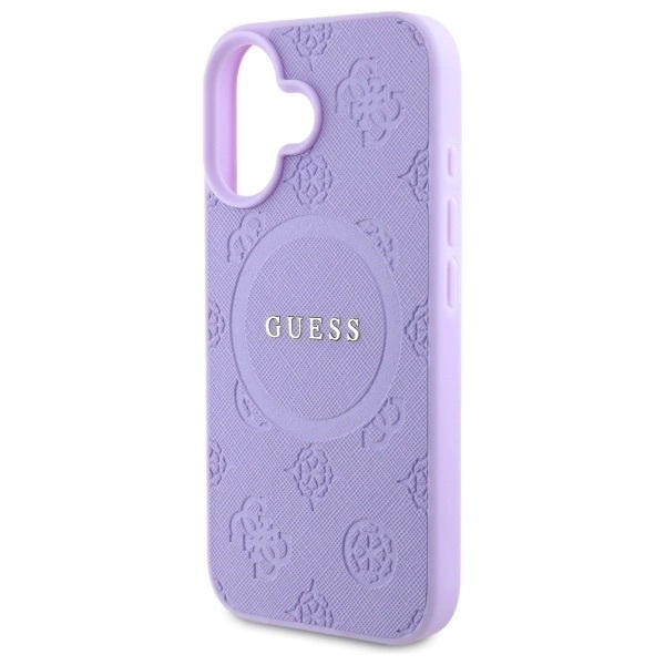 Zdjęcie do “Guess Saffiano Peony MS fioletowy - etui iPhone 16 Plus”.
