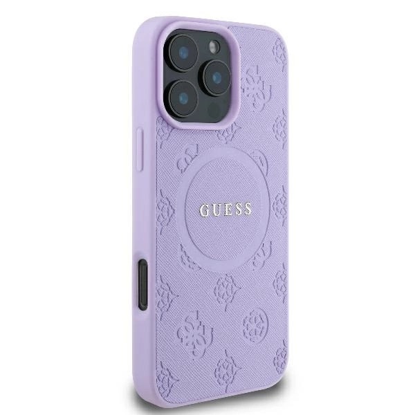 Zdjęcie do “Guess Saffiano Peony MS fioletowy - etui iPhone 16 Pro Max”.