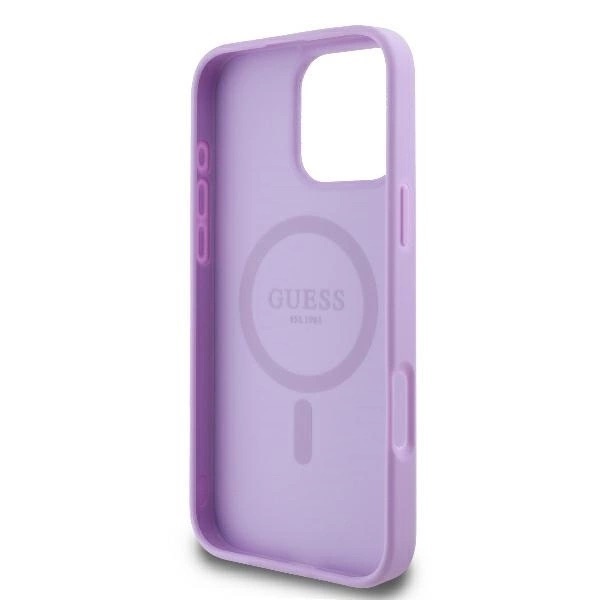 Zdjęcie do “Guess Saffiano Peony MS fioletowy - etui iPhone 16 Pro Max”.