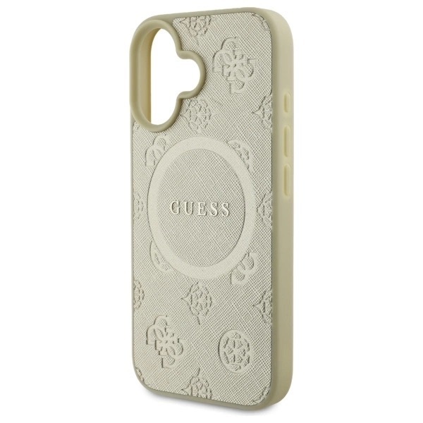 Zdjęcie do “Guess Saffiano Peony MS złoty - etui iPhone 16”.