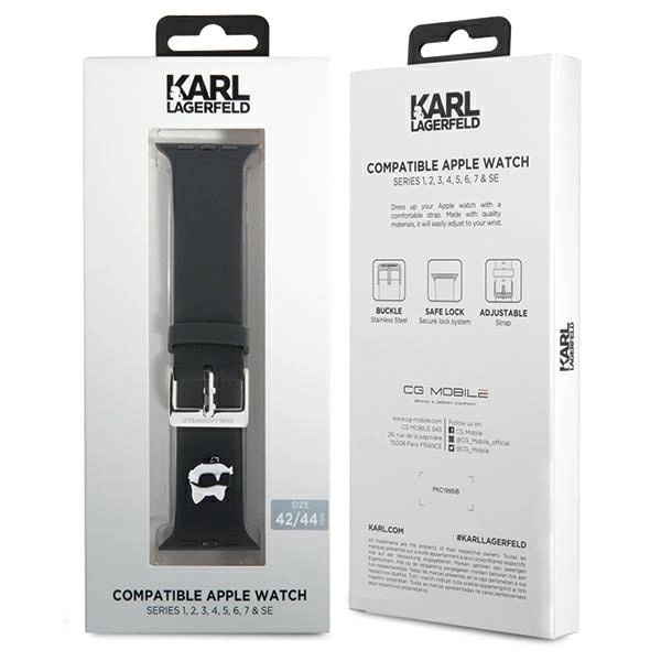 Zdjęcie do “Karl Lagerfeld 3D Rubber Choupette Head czarny - pasek Apple Watch 42/44/45/49mm”.