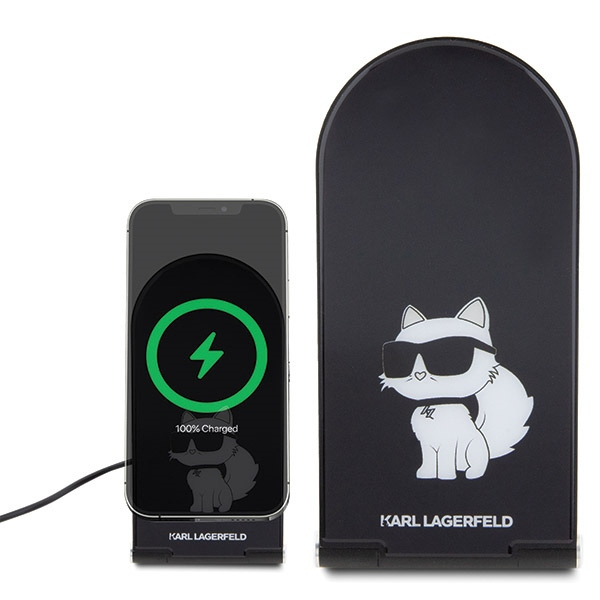 Zdjęcie do “Karl Lagerfeld Choupette 2w1 MagSafe 15W czarny - ładowarka indukcyjna”.